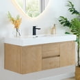 thumbnail image 2 of Siena 48" Wall-mounted Wood Vanity in Light Brown Artificial SInk no Mirror, 2 of 13