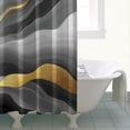 thumbnail image 4 of Gray and Gold Marble Gold Dots Pattern Shower Curtain 84"x72" ,Bathroom Decorative Shower Curtains Set with 12 Hooks,Modern Waterproof Washable Shower Curtain, 4 of 6