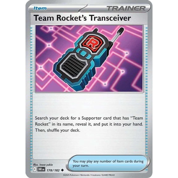 Pokemon Destined Rivals Uncommon Team Rocket's Transceiver #178