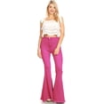 thumbnail image 5 of Anna-Kaci Women's Classic Retro High Waist Long Denim Bell Bottom Jeans X-Large Rose Red, 5 of 7