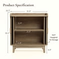 thumbnail image 2 of LuxenHome Mid-Century Modern Tambour-Style 2-Door 31.5-Inch Wide Cabinet with Tray Top, Oak, 2 of 7