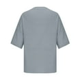 thumbnail image 5 of Tungbrin Plus Size Cotton Linen Oversized T Shirts for Women Fall Casual Half Sleeve Round Neck Button down Tops, 5 of 6
