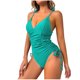thumbnail image 2 of Trajes de baño de una pieza para mujer, traje de baño de bikini con tirantes y espalda descubierta de color liso para mujer, 2 of 5