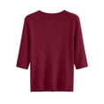 thumbnail image 4 of Kingdiese Womens Half Sleeve For Elbow Length Crew Neck Loose Blouse Summer Casual Lightweight Plus Size 1/2 Sleeve Shirts Mens Pullovers Quarter Zip Sweater, Size XL, 4 of 5