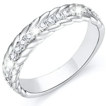 APSVO 18K White Gold Plated Rings for Women CZ S925 Sterling Silver Eternity Promise Wedding Band Engagement Rings Birthday Valentines Jewelry Gifts Her Girlfriend Wife Female Adults Teen Ideas