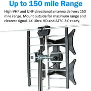 Five Star Black Multi-Directional HDTV Antenna - 150 mile Range, UHF/VHF, 4K Ready