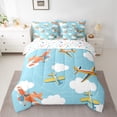 thumbnail image 2 of Castle Fairy Cartoon Plane Bedding Comforter Set 7 Pieces for Boys Girls,Kawaii Aircraft Full Bedding Set Lightweight,Transportation Theme Fitted Sheet Flat Sheet,Ultra Soft Home Decor,Reversible, 2 of 8