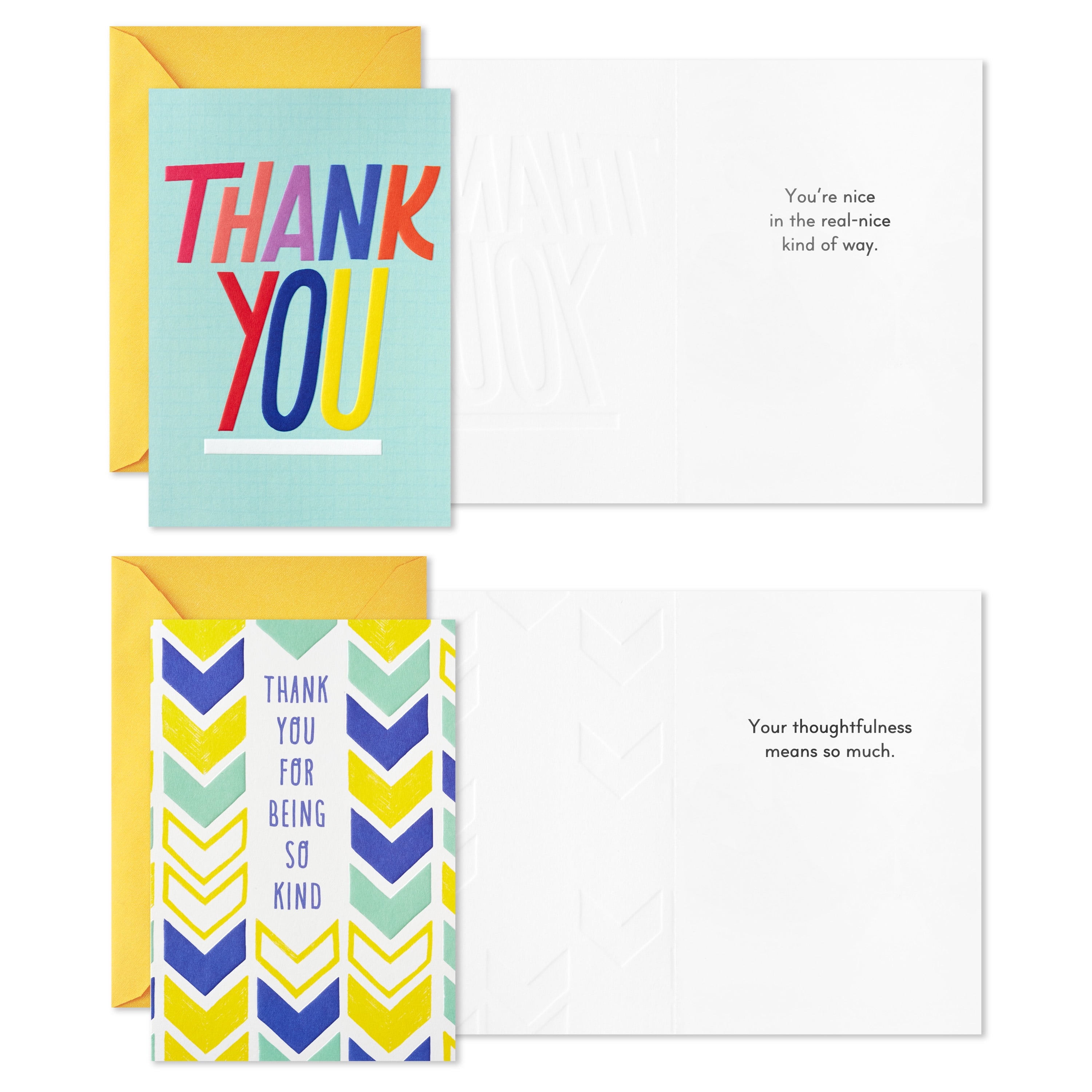 Hallmark Thank You Cards Assortment, Bright and Colorful (12 Cards with