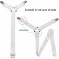 thumbnail image 3 of Tensor elástico para sábanas ajustables, sujetador de sábanas ajustable de 6 vías, sujetadores para sábanas, correa de sujeción ajustable para todos los colchones redondos y cuadrados (blanco), 3 of 5