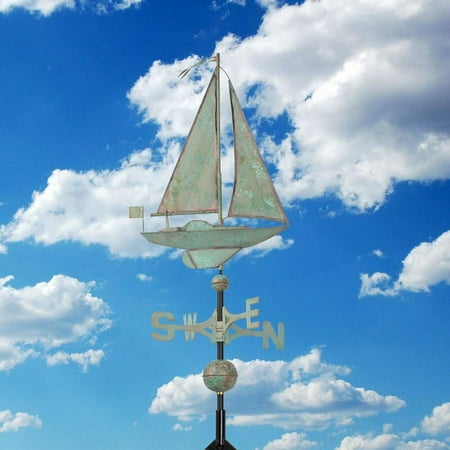 Whitehall Products Copper Sailboat Weathervane, Polished