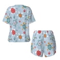 thumbnail image 6 of Wukai Sea Turtle Women's Pajama Set,Short-Sleeve Top and Shorts with Elastic Waistband and Pockets for Loungewear, Yoga, and Casual Wear-Small, 6 of 8
