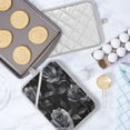 thumbnail image 5 of Two Pieces Of Square Heat Insulation Pad Oven Mitts 7x9.8 Inch Oven Microwave Kitchen Cooking Baking Black Roses Seamless, 5 of 7