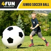 4FUN Giant Inflatable Durable Soccer Ball with Pump, 30 Inch, Black & White
