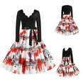 thumbnail image 2 of Vestido de fiesta de Navidad de manga larga con cuello en V para mujer Vestido vintage para mujer Pompotops hdfakjf7169, 2 of 8