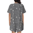 thumbnail image 3 of Lsque Airplane Routes Around The World Women's Short-Sleeved Pajama Set - 2 Piece Soft and Lightweight Sleepwear Set-Large, 3 of 9