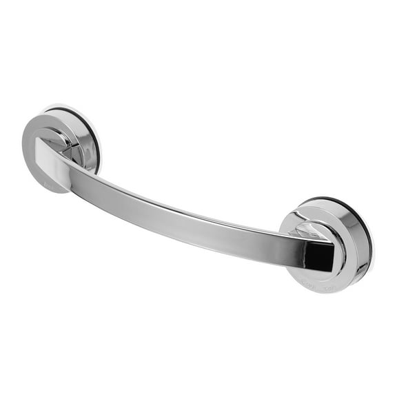 Beaupretty Wall Mounted Silver Bathroom Safety Bar with Suction for Secure Grip