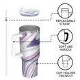 thumbnail image 4 of 40oz Tumbler with Handle and Straw, Vacuum Insulated Stainless Steel Travel Mug, Fits Car Cup Holder, Liquid & Marble Print, 4 of 6