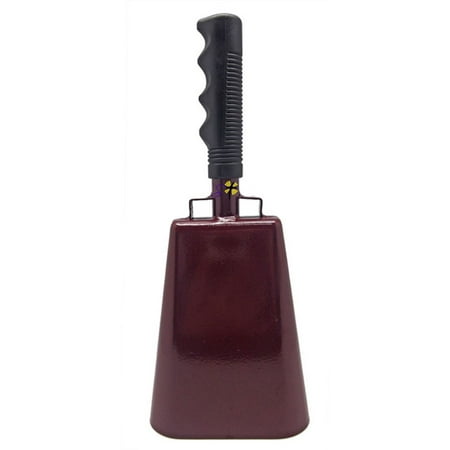 11.2 inch Maroon Bell Black Handle Cowbell with Stick Grip Handle Used for Cheering at Sporting Events - Cow Bell by Stewart Tradingâ?¢