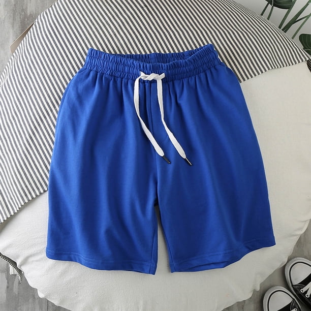 pstuiky Abreviatura para hombres, Pantalones cortos casuales de color liso con cintura elástica y bolsillo con cordón para hombre Pantalones cortos de golf