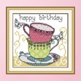 thumbnail image 3 of Cuadros Decorativos Kit de punto de cruz de taza de té 14CT sello bordado DIY costura (J356 15x14cm) Ehuebsd embutido en tela, 3 of 9
