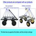 thumbnail image 5 of Steel Garden Cart Flatbed with Removable Sides, 550LBS Heavy Duty Yard Cart with 180° Rotating Handle and 10 Inch Tires, 3.5 Cu.ft Capacity, Foldable Metal Wagon for Garden, Farm, Yard, Black, 5 of 9