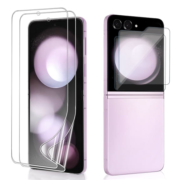 2 Set for Samsung Galaxy Z Flip 5 Screen Protector HD High Clarity, Inner Screen Flexible TPU Film Front Tempered Glass,Scratch Resistant,No Creases,Case Friendly for Galaxy Z Flip5