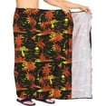 thumbnail image 2 of HAPPY BAY Men's Pareo Swim Trunk Vacation Sarong Beach Wrap One Size Black, Palm Tree Summer Vacation Aloha, 2 of 3
