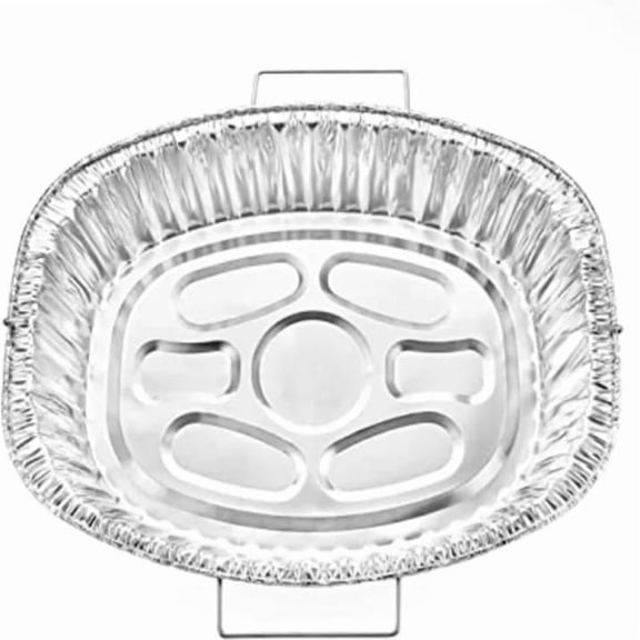 Heavy Duty Aluminum Foil Oval Rack Roaster with Handle (10)