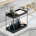 thumbnail image 5 of 2-Tier Standing Rack, KINGBERWI Bathroom Countertop Storage Shelf Cosmetic Organizer Holder Kitchen Spice Rack, Black, 5 of 7