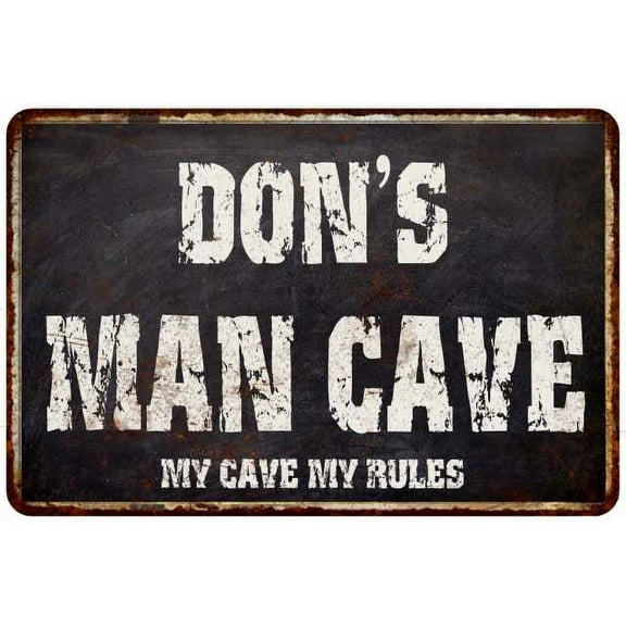 DON'S Man Cave Black Grunge Sign Home Decor Gift Cave Funny 208120004008