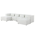 thumbnail image 6 of Tabaray Modular Sectional Sofa Couch, Modern Minimalist 117.4" L Shaped Sectional Sofa Couch w 2 Flexible Ottoman Chaise for Living Room, Apartment, Office Waiting Room, Chenille, Beige 6 Seat, 6 of 7