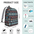 thumbnail image 5 of Boho Bohemia Geometric Line Art Backpack for School,Cute School Bag,Schoolbag with Adjustable Shoulder Straps & Padded Back,15.7"x11.8"x5.5", 5 of 5