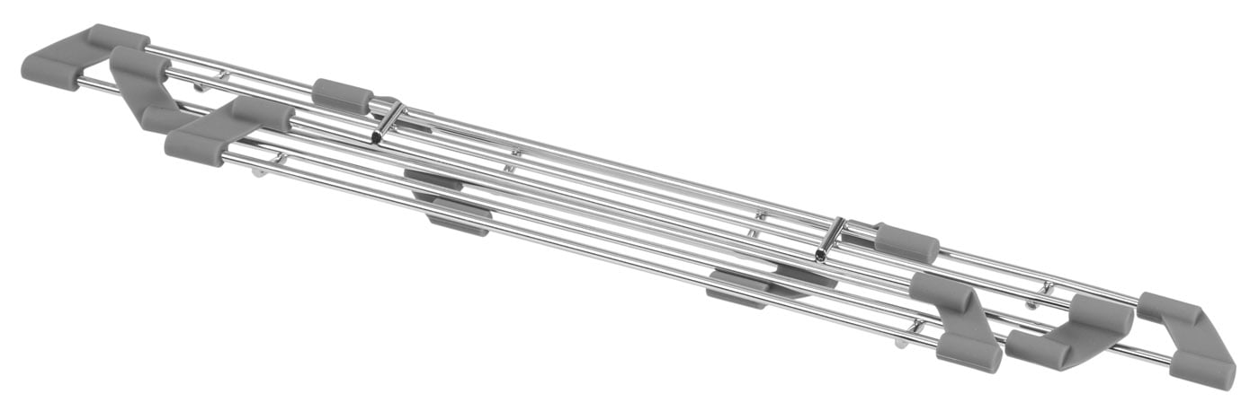 IRIS Wire Corner Foldable Dish Drying Rack in Sink, Silver