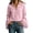 Pink 07, variant on Workout Tops for Women Lace Trim V Neck Linen Blend Blouse, Collar Bell Long Sleeve Solid Shirt, Eyelet Crochet Lace Front Placket Flare Cuff Top T Shirts for Women