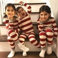 thumbnail image 4 of Conjuntos navideños para padres e hijos más vendidos, conjunto exclusivo con estampado de rayas rojas y blancas, 2025, 4 of 5