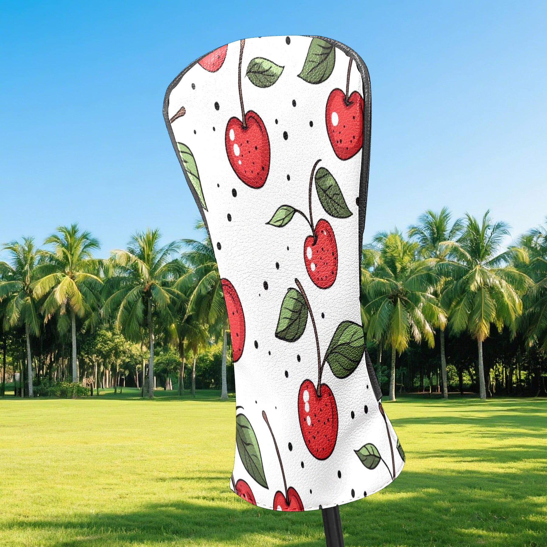 Golf Head Covers Cherry Blossom Pattern for Driver, Wood & Hybrid, Premium Waterproof PU Leather with Plush Lining, Delicate Floral Golf Gifts
