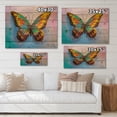 thumbnail image 4 of Designart 'Beautiful Butterfly In Orange and Turquoise' Modern Print on Natural Pine Wood, 4 of 5