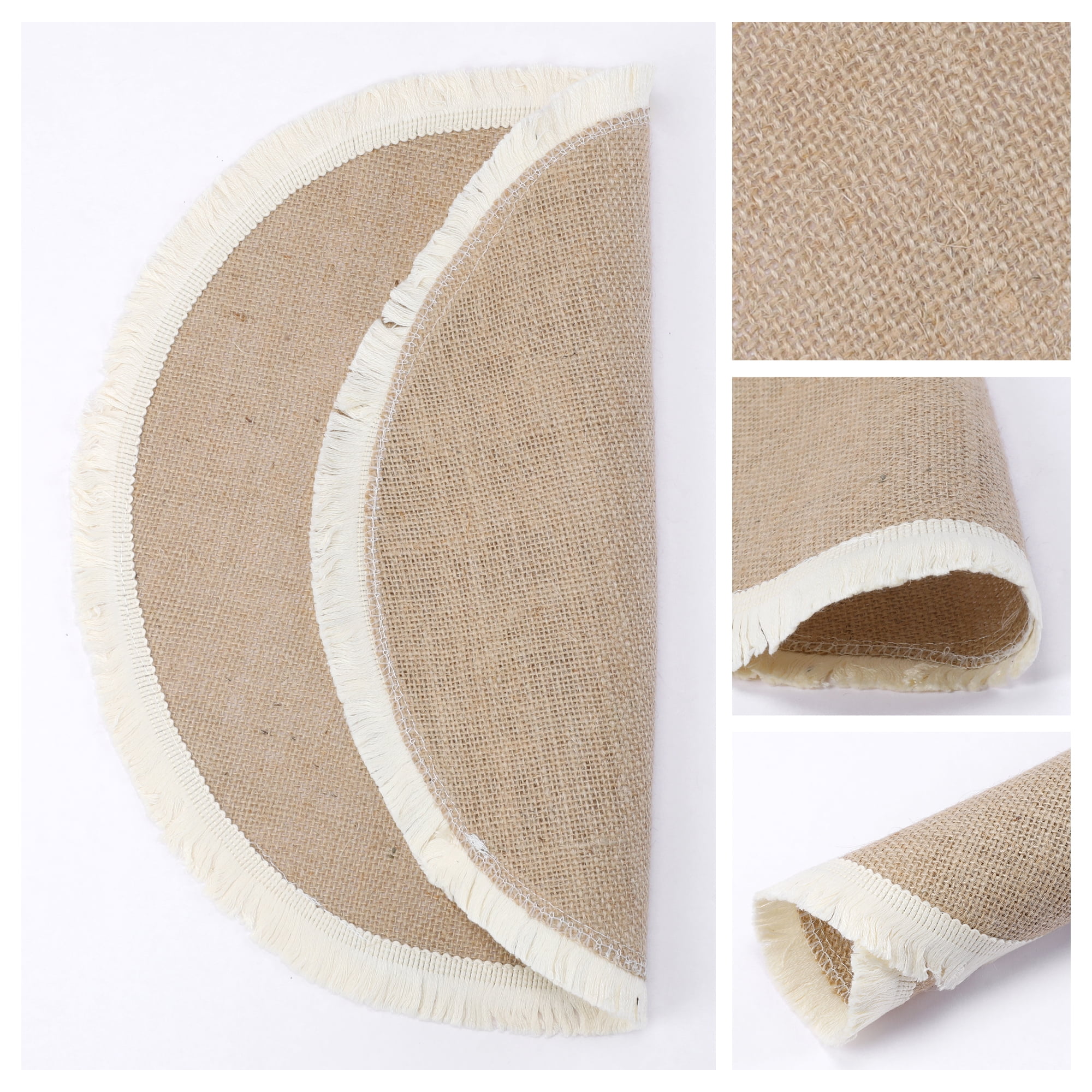 Unique Bargains Farmhouse Placemats 6pcs Round Placemats Wide Lace 15"x15"
