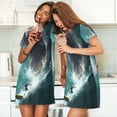 thumbnail image 4 of Balery Surfing Shark Camisón de manga corta con cuello redondo para mujer, cómodo y elegante., 4 of 6