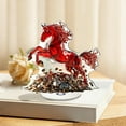 thumbnail image 6 of Year of the Horse Acrylic Ornament, 2D Rotatable Red Horse Coin Desktop Decoration for Wealth Vigour Success, Spring Festival Table Office Home Decor, 6 of 6