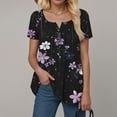 thumbnail image 2 of vigerkar Womens Tunic Tops To Wear With Leggings Summer Short Sleeve Black, M, 2 of 4