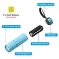 thumbnail image 4 of Unique Bargains 9 LED Glow in Dark Flashlights, 2 Pcs Mini Flashlight Rubber Coated Flashlight with Strap, Blue, 4 of 6