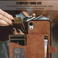 thumbnail image 2 of Mantto Case for iPhone XR,Wallet Phone Case Cute Leather Case with Card Holder Crossbody Cover for Women Girls Strap Wristlet RFID Blocking Shockproof For iPhone XR,brown, 2 of 8