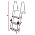 thumbnail image 5 of Extreme Max 3005.5284 Heavy-Duty Aluminum Pontoon & Dock Ladder with 15.75" Wide Fold-Up Steps - 3-Step, 300 lbs. Weight Capacity, 5 of 6