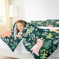 thumbnail image 4 of jejeloiu Kawaii Dinosaur Dino Full Size Comforter Sets,Cartoon Animal Bedding Comforter Set,Green Leaves Bedding Sets For Boys,Luxury Bedroom Decor Reversible,3 Pieces, 4 of 8
