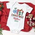 thumbnail image 1 of Monos navideños para bebé con nombre personalizado, ropa para recién nacidos, mono de manga corta personalizado para niños y niñas, trajes de fiesta para bebés, 1 of 5