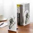 thumbnail image 5 of Naloa Black And White Rose 2 Pcs Bookend Large Capacity Office Book Ends for Home Office Library School Study Decoration, 5 of 8