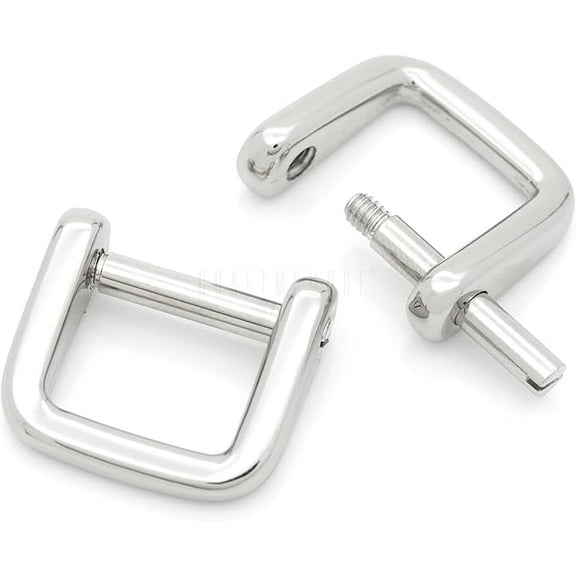 5/8 Inch Rectangle Screw Rings Buckle Strap Connector Rectangular Shackle Screw Purse Bag Loop 4pcs (Silver)