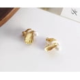 thumbnail image 2 of Clip on 3/4" gold shell and white pearl earrings, 2 of 2