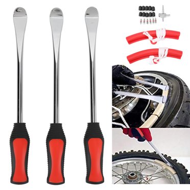 1PZ Professional Steel Tire Spoon Lever Set With Rim Protectors For Motorcycle & ATV Tire Changing